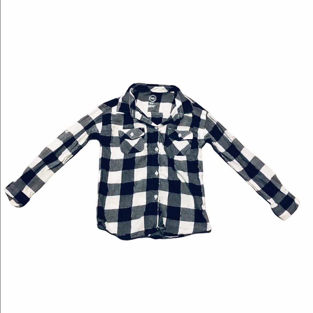 Wonder nation black and white button up. Size 4-5